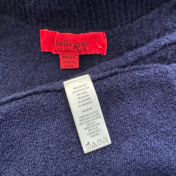 Navy Poncho Soft Sweater w/Turtleneck EUC - Picture 6 of 17